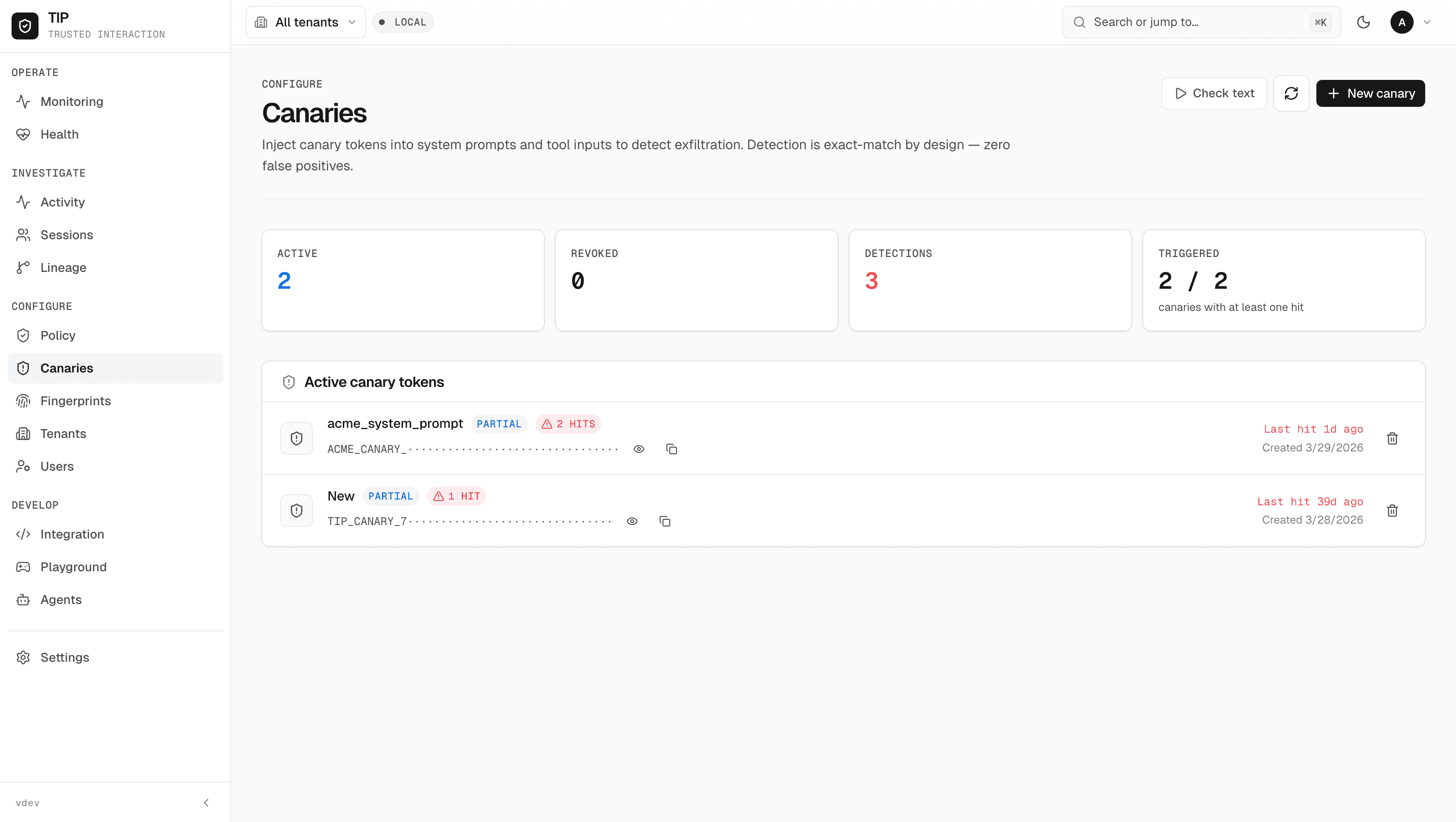 Seenyx canary token manager