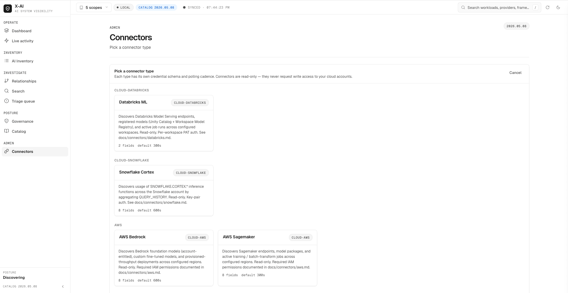 Seenyx integrations — agent for infra, cloud connectors, and one-click SaaS